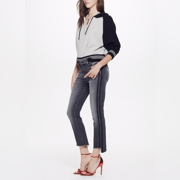 MOTHER The Insider‎ Crop Step Fray Miss Moody Two Shoes Racer Jeans Size 26 - Picture 12 of 13